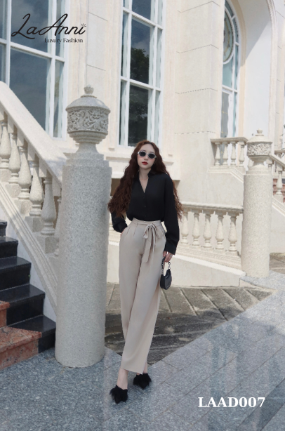 Áo sơ mi lụa mềm basic cổ V LAAD007 thời trang