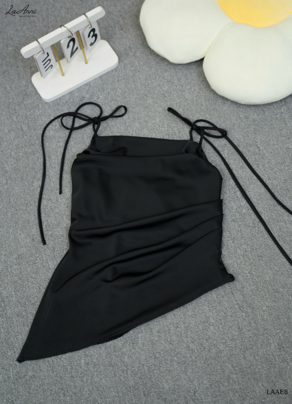 Set áo lụa xéo tà (kèm scrunchies) LAAE8