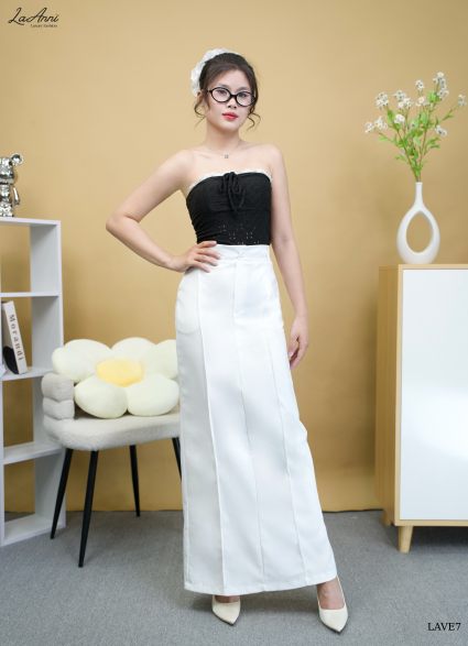 CV dài xếp viền xẻ sau LAVE7