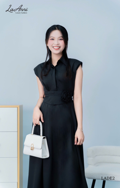 Đầm midi lụa ý tay hến