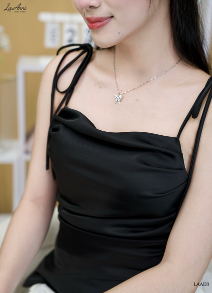 Set áo lụa xéo tà (kèm scrunchies) LAAE8