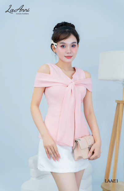 Áo peplum rút dây vai dáng xòe LAAE1