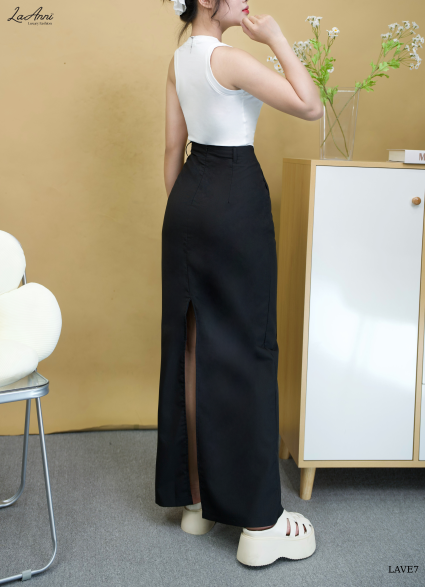 CV dài xếp viền xẻ sau LAVE7