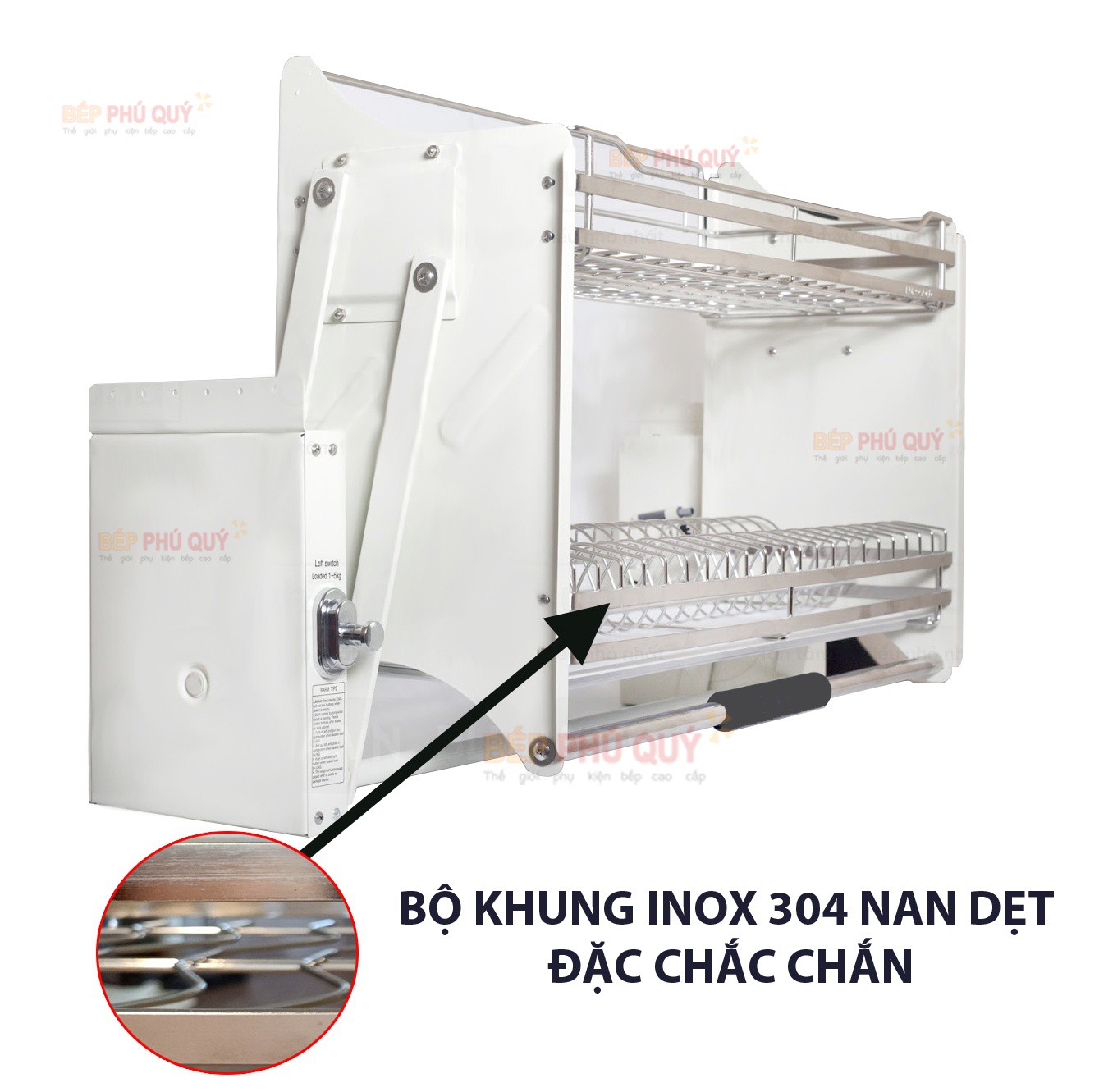 Giá bát nâng hạ Inox cao cấp Luxury LX.1160