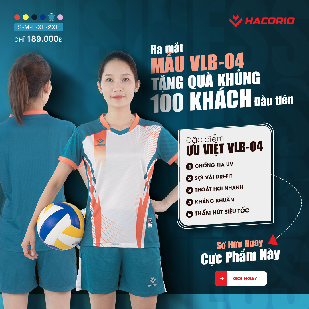Bộ bóng chuyền VLB - 04 - Nữ - Nam