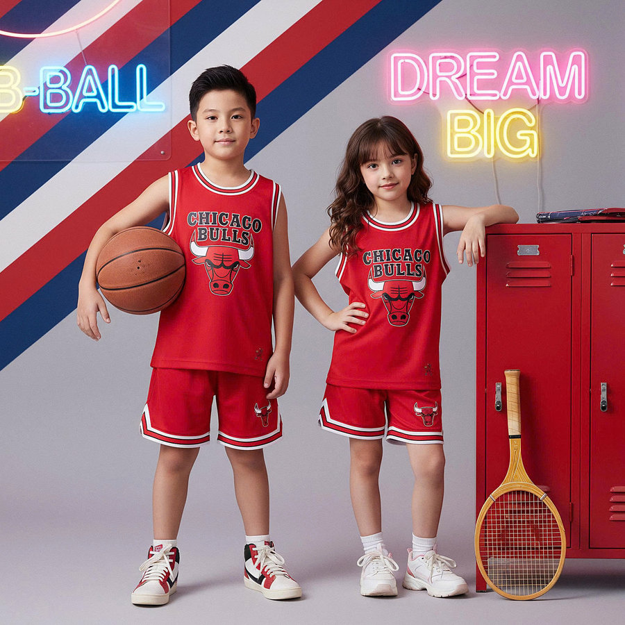 QA Bóng rổ trẻ em Strivend Chicago Bulls