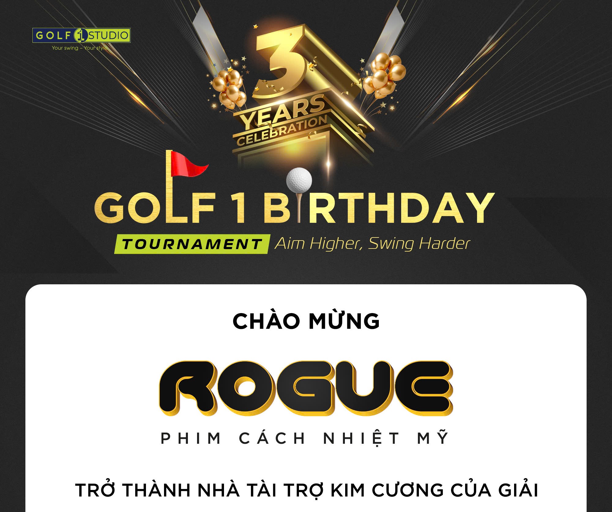 ROGUE - NHÀ TÀI TRỢ KIM CƯƠNG CHO GIẢI ĐẤU GOLF 1 BIRTHDAY TOURNAMENT
