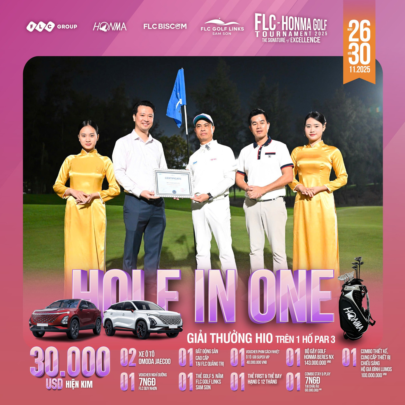 Golfer Phạm Hùng Việt 'rinh' Hole In One hàng chục tỷ đồng tại Flc Golf Links Sam Son