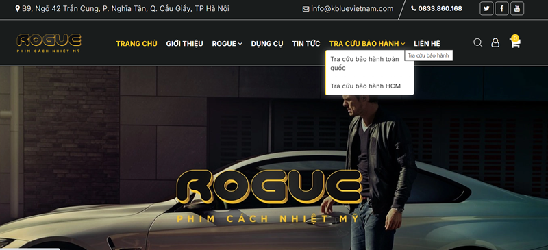 Hướng dẫn tra cứu bảo hành phim cách nhiệt Rogue online