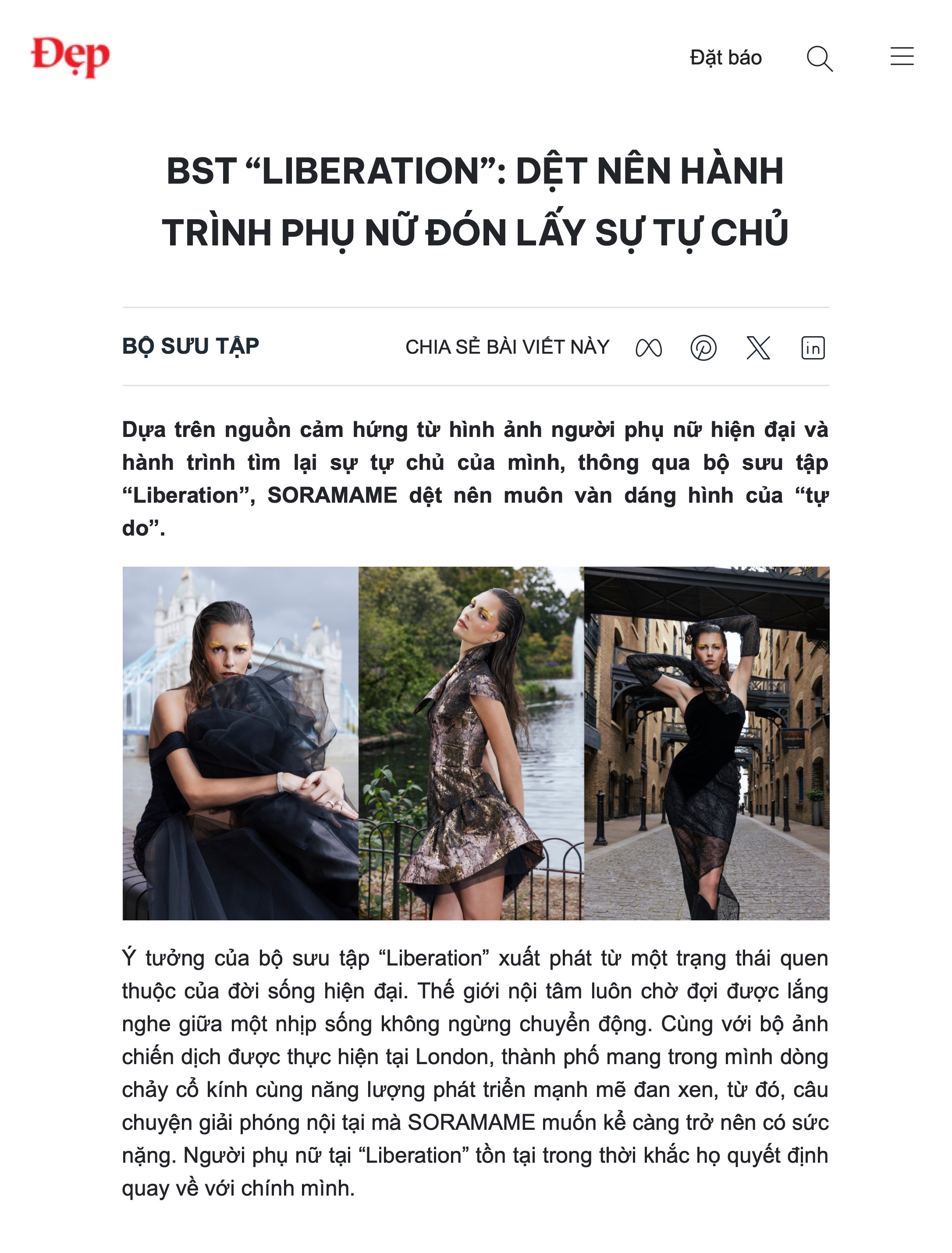 ĐẸP MAGAZINE: “Liberation” Collection: Tracing a Woman’s Journey Back to Herself