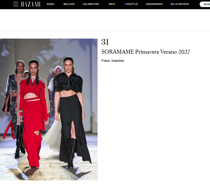HARPER' BAZAAR: “Under Construction” SORAMAME Latest Statement in London Fashion Week