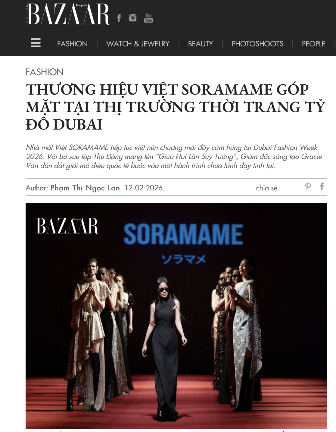 HARPER'S BAZAAR VIETNAM: SORAMAME'S FW26 Runway at Dubai Fashion Week