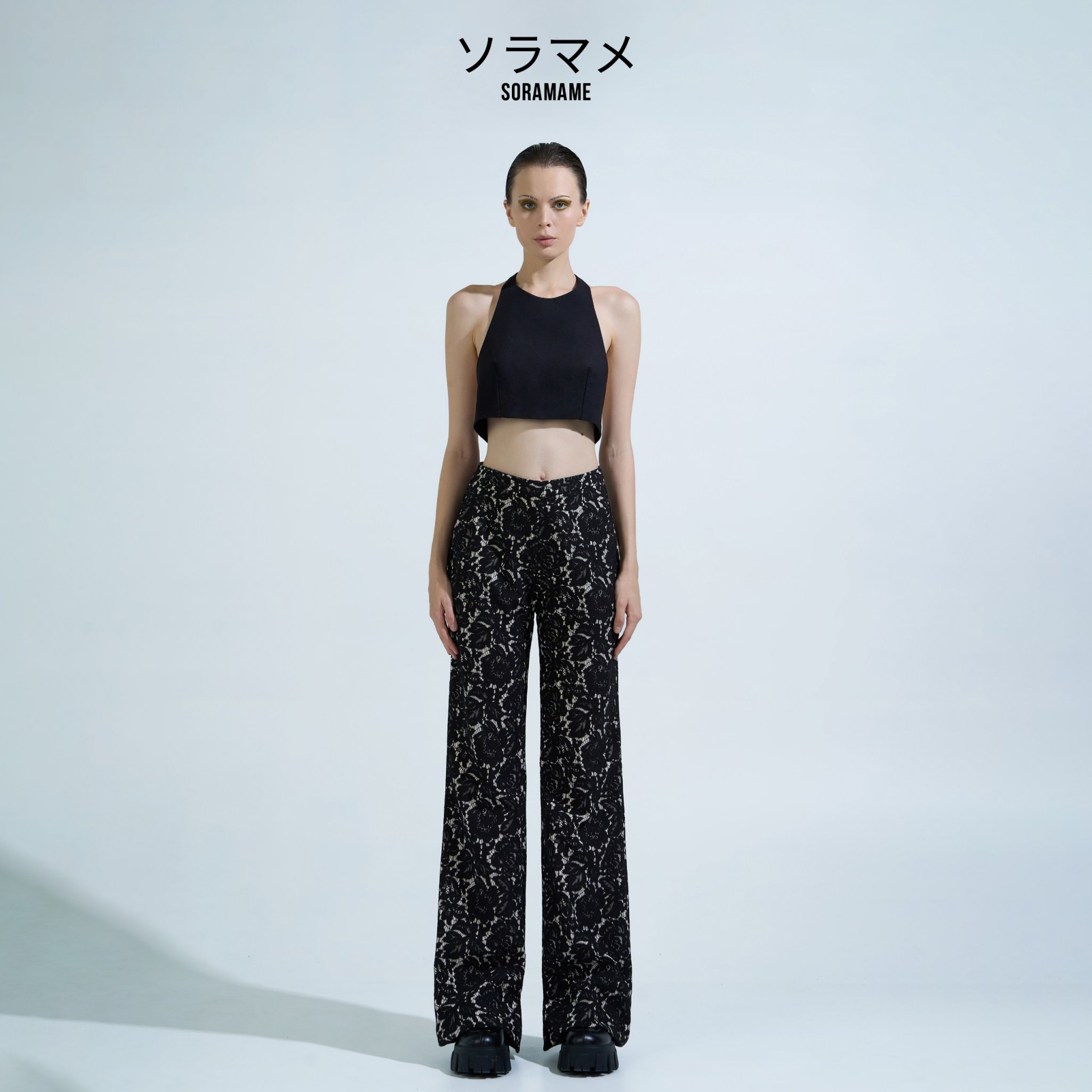 BLACK LACE TROUSERS