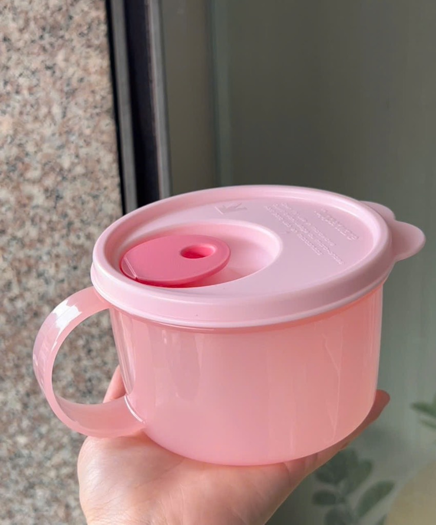 Hộp Đựng LVS Tupperware Crystal Wave Mug 460ml - Có Nút Thở Dạng Cốc, Có Quai - Tupperware Trung Chính Hãng