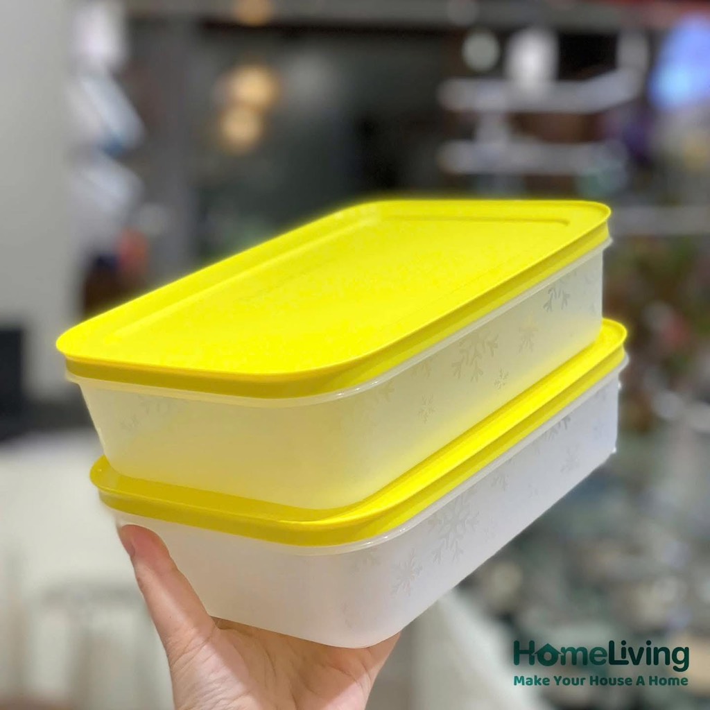 Tuptrung - Hộp Tupperware đông 1L - Nắp vàng