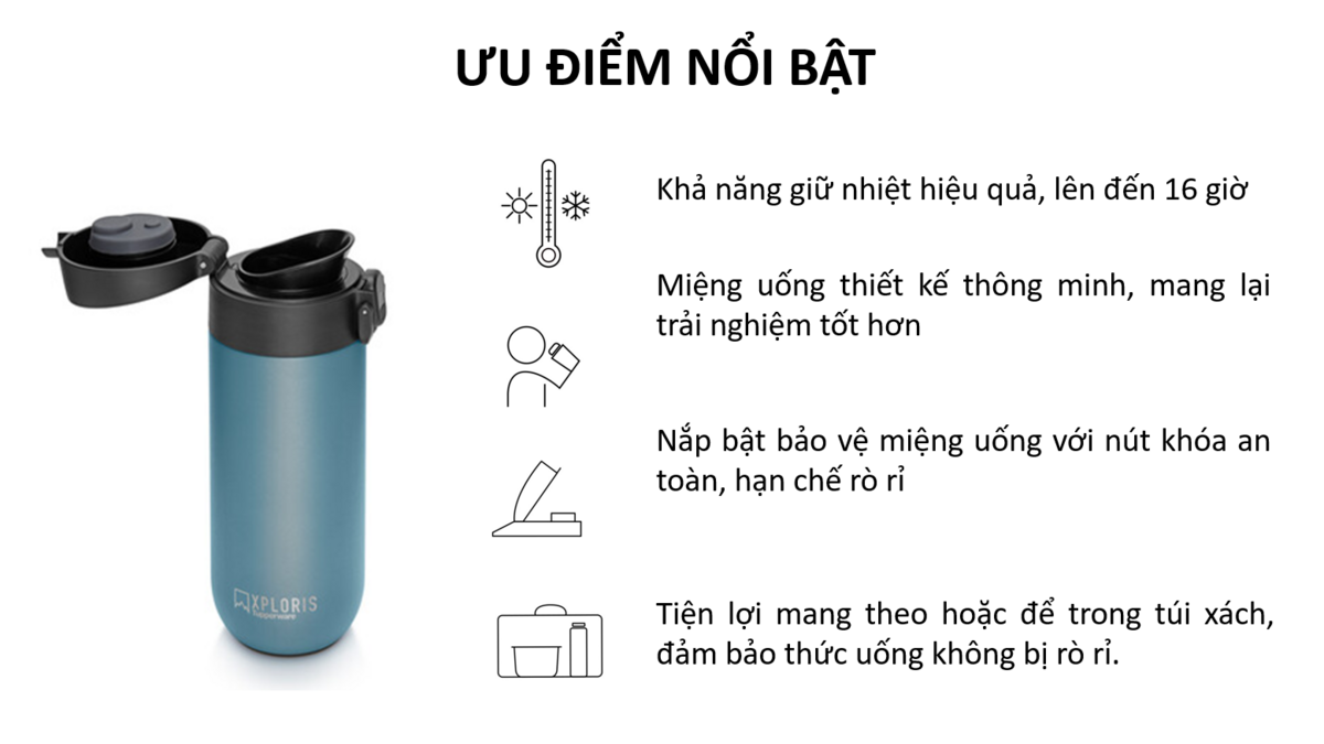 Bình Giữ Nhiệt Tupperware Xploris Flask 450ml
