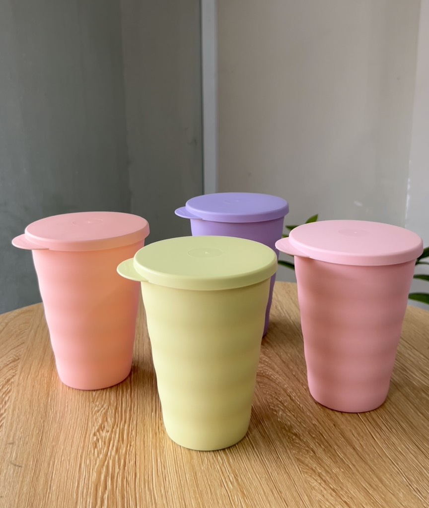 Cốc Tupperware Expression Tumbler  500ml - Có Nắp 4 Màu  - Tupperware Malaysia Chính Hãng