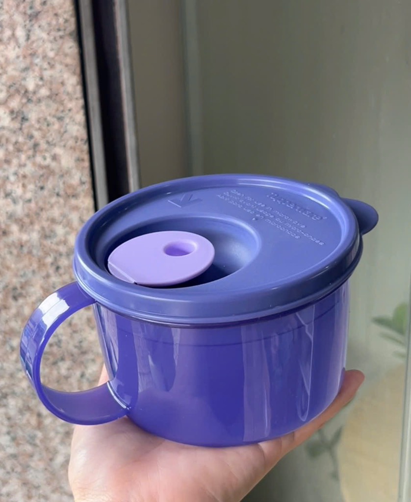 Hộp Đựng LVS Tupperware Crystal Wave Mug 460ml - Có Nút Thở Dạng Cốc, Có Quai - Tupperware Trung Chính Hãng