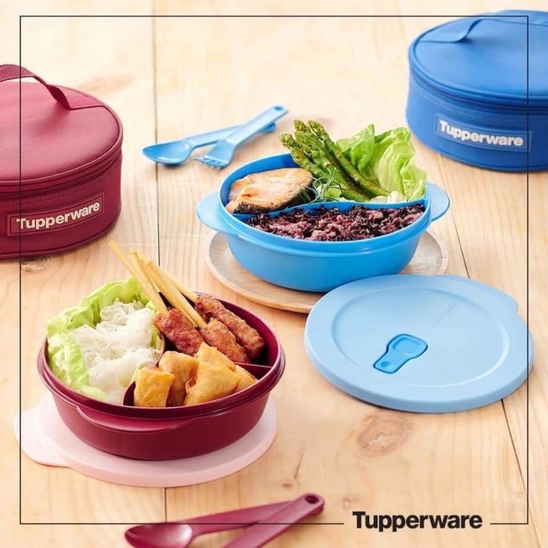 Bộ Hộp Cơm Tupperware Crystalwave Lunch Set - Chia Ngăn - Tupperware Chính Hãng