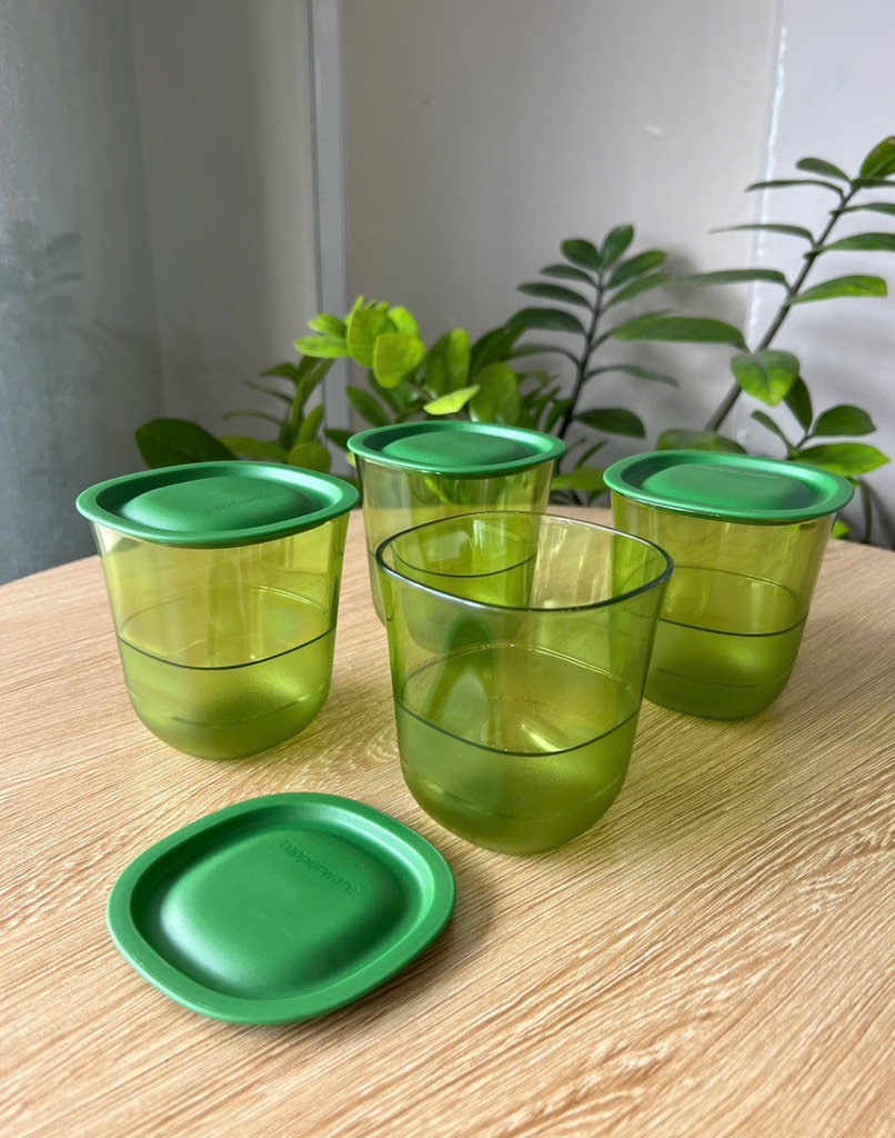 TupMalay - Premium BLSM Glass 230ml - T.M Cốc xanh lá có nắp 230ml