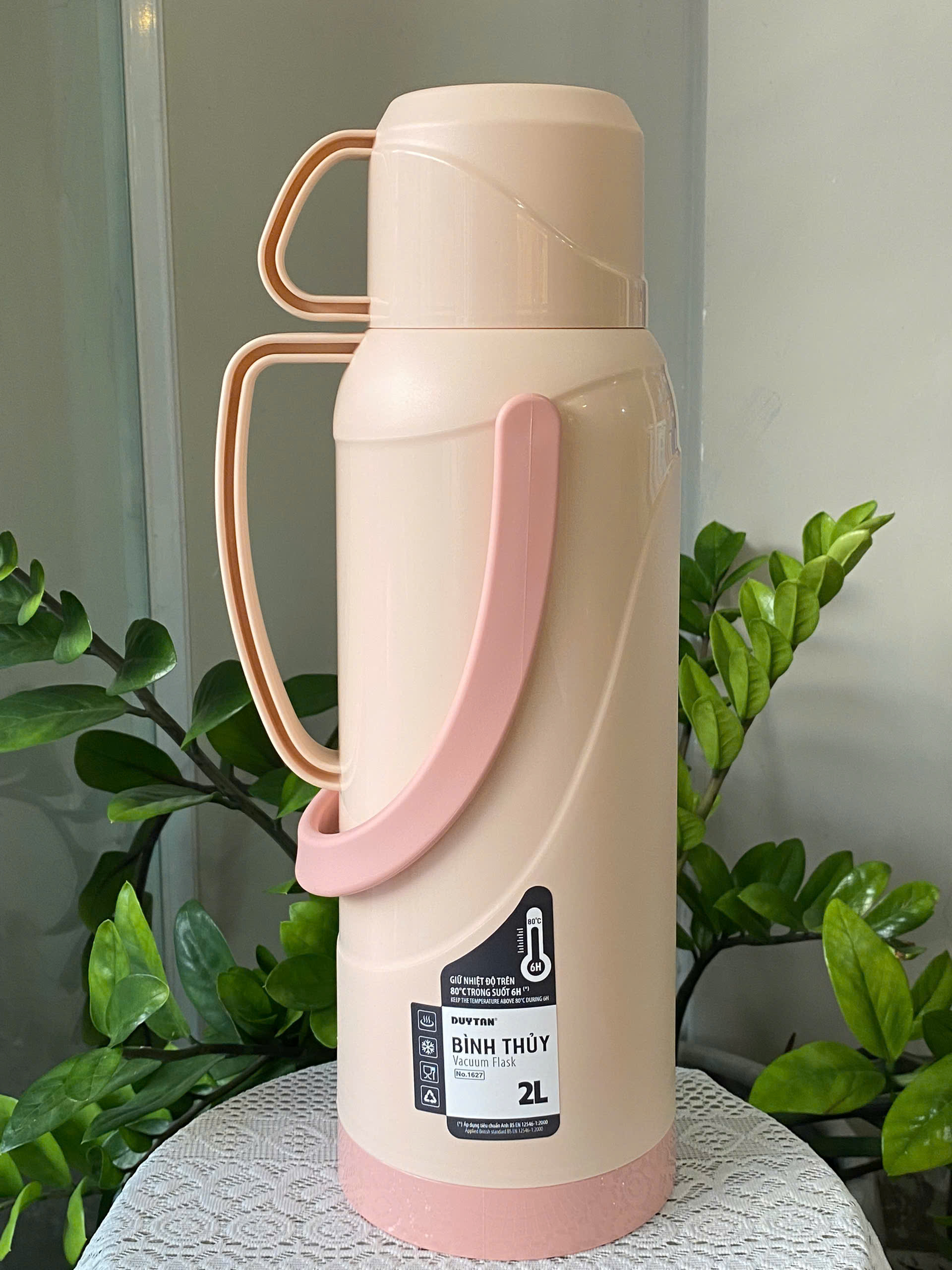 Bình Thủy Duy Tân  2L Nguyên Bộ - Núm Cách Nhiệt Silicat - Không Amiang - Duy Tân Chính Hãng