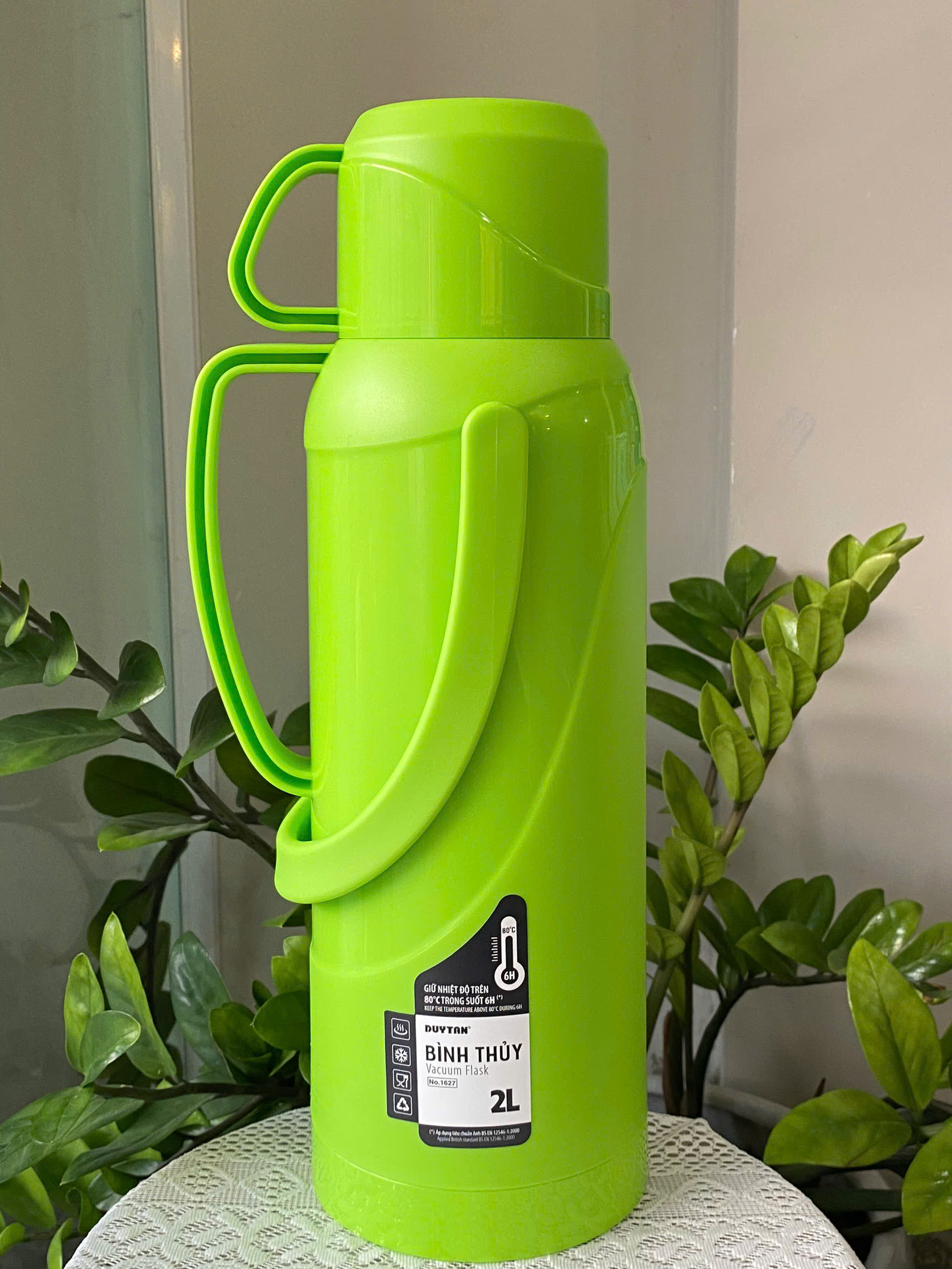 Bình Thủy Duy Tân  2L Nguyên Bộ - Núm Cách Nhiệt Silicat - Không Amiang - Duy Tân Chính Hãng