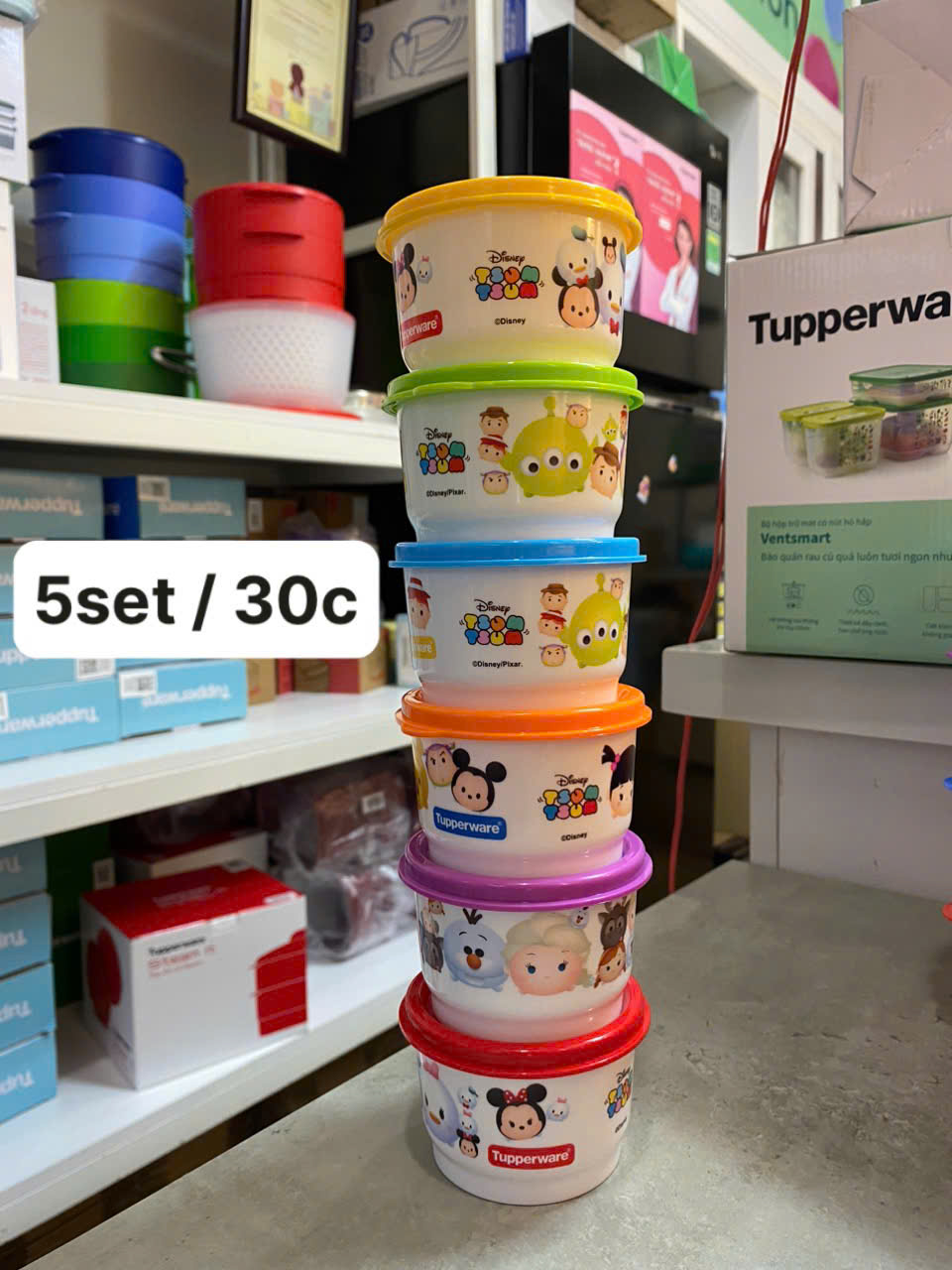 Hộp Tupperware Trữ Mát Snack cup Disney Tsum - Tupperware Malaysia Chính Hãng