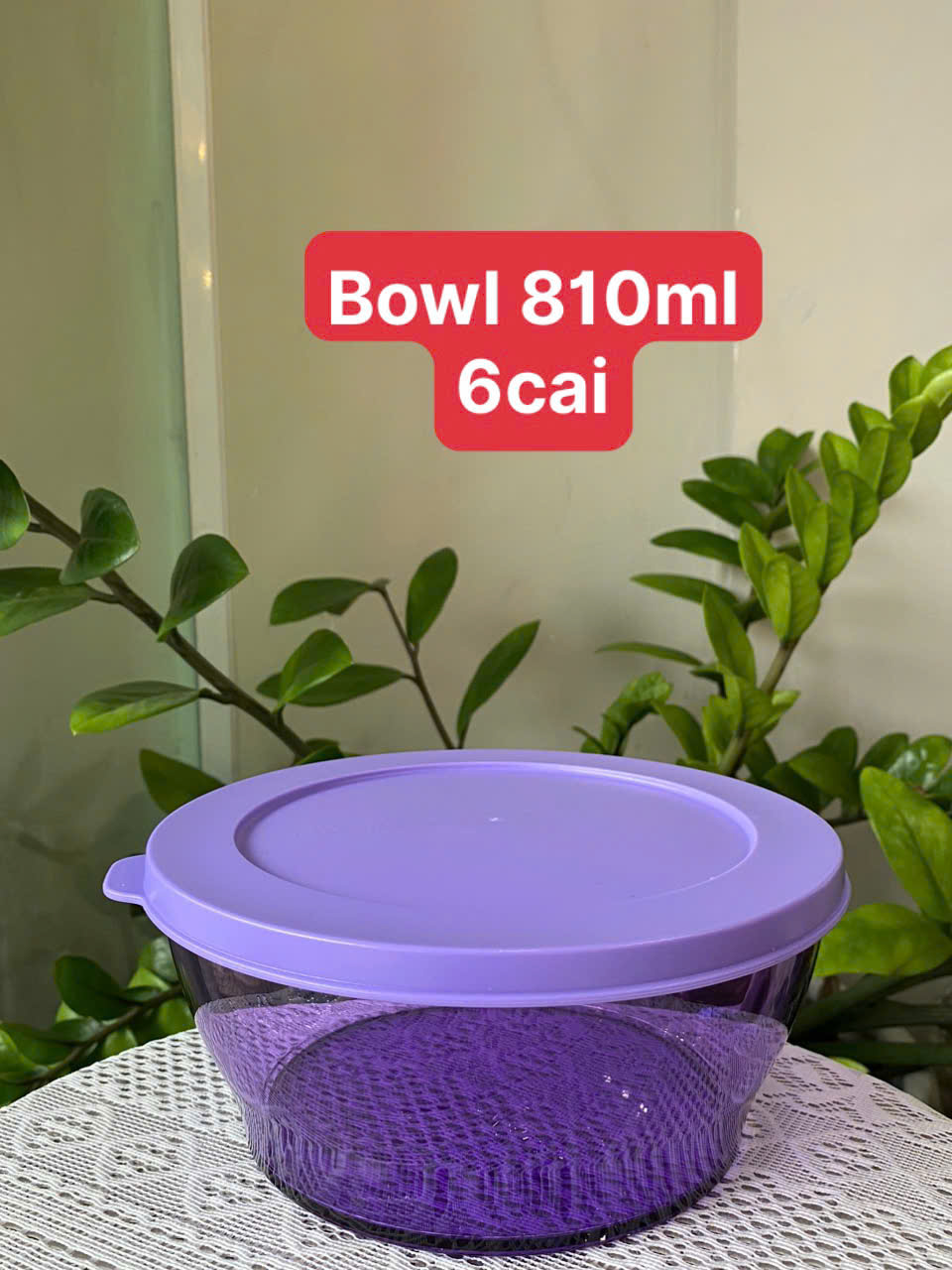 Hộp Tròn Tupperware Clear Bowl Purple - Tupperware Malaysia Chính Hãng