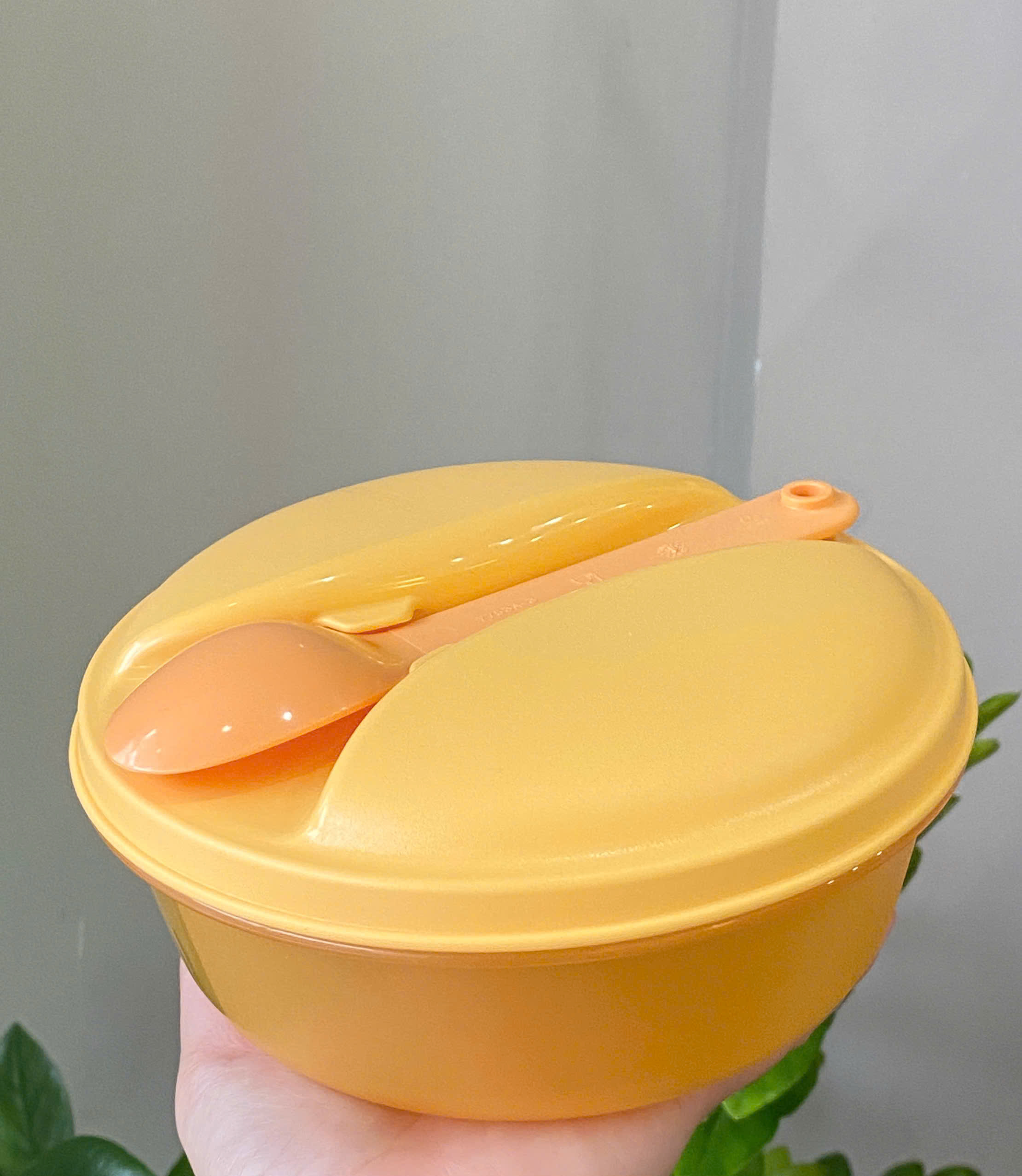 Tuptrung - Hộp Bowl tròn 600ml có muỗng cài trên nắp