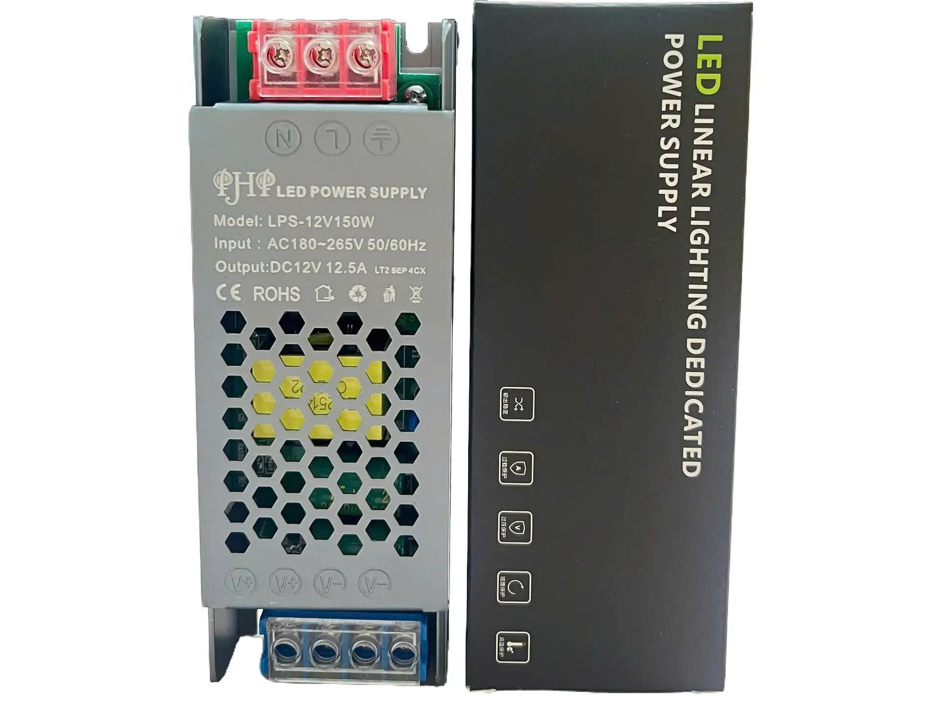 Nguồn mỏng, nguồn dẹp vỏ xám xanh 12V 12.5A 150W Chất lượng cao siêu bền