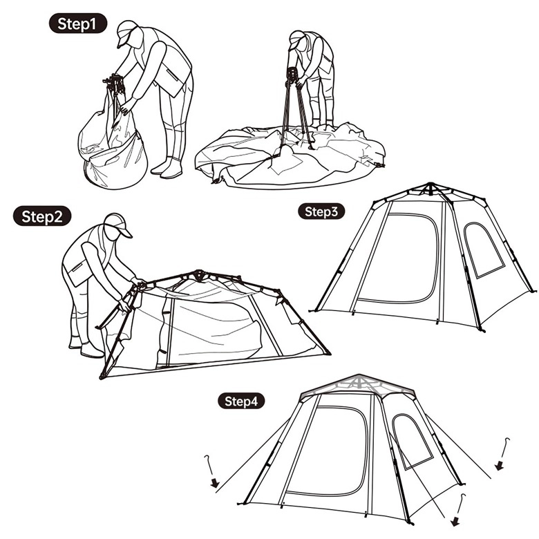 Naturehike NH21ZP010 Lều Cắm Trại 3 Người Tự Bung UPF 50+ Ango pop up tent for 3 man Automatic