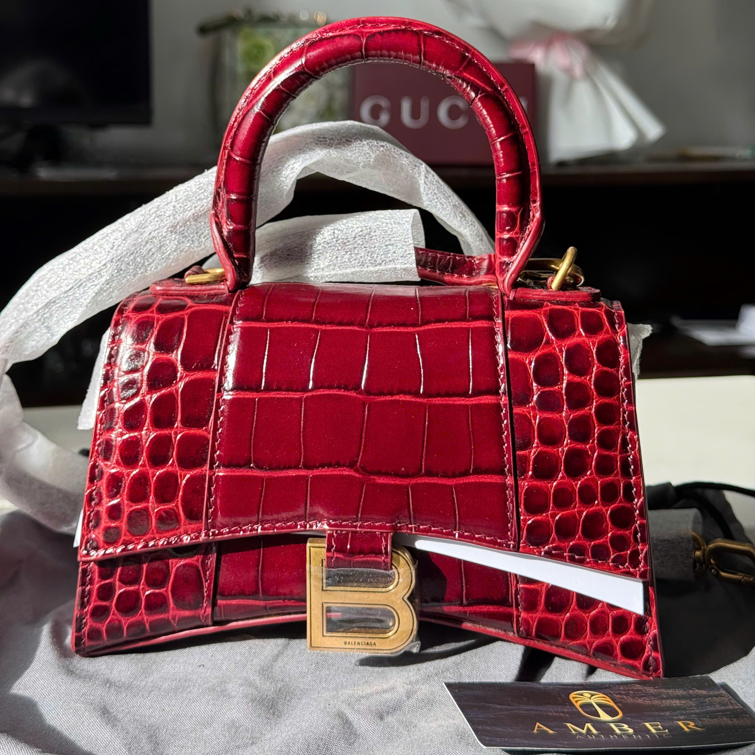 Túi Xách Balenciaga Hourglass Đỏ