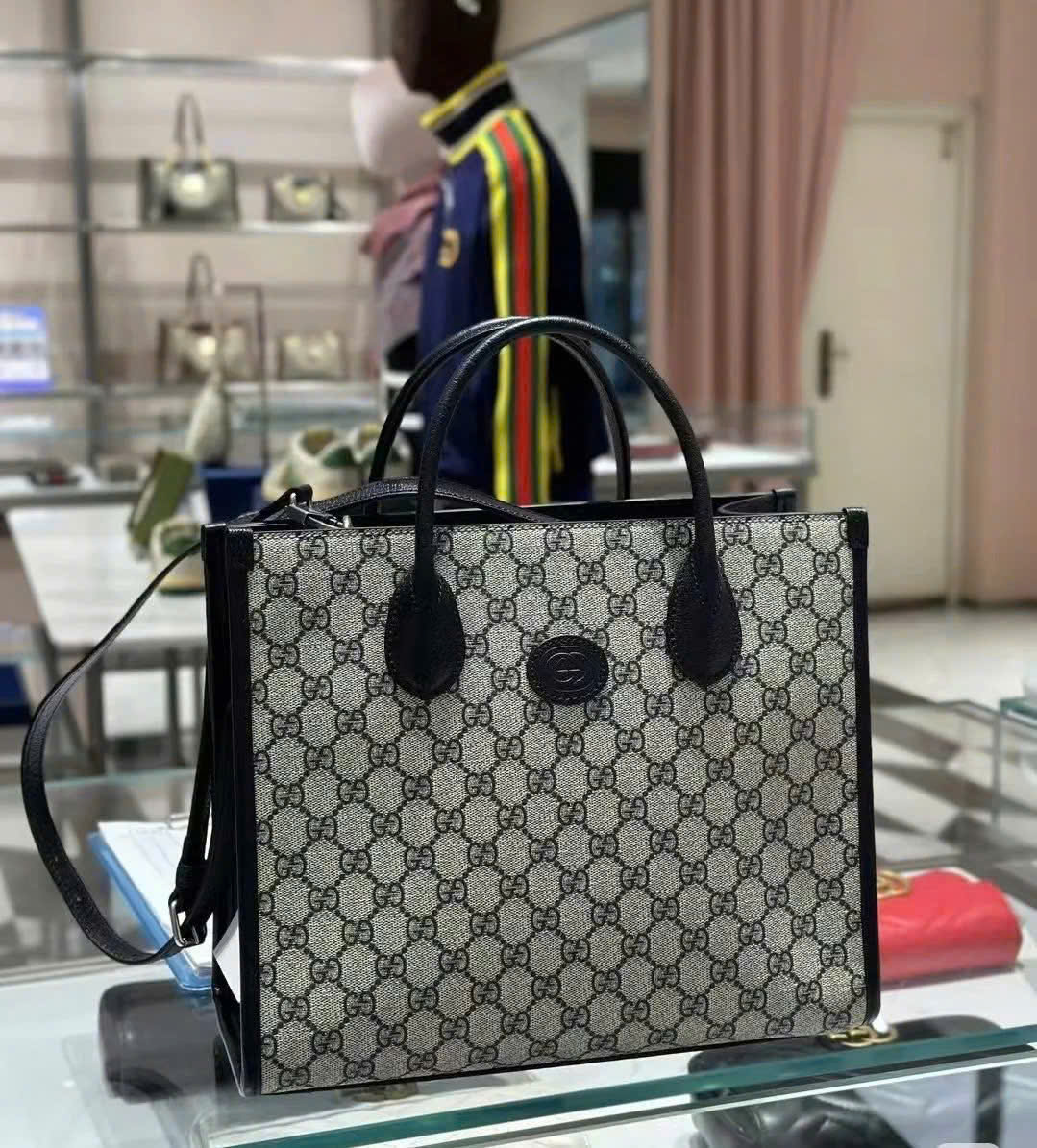 Túi Tote Gucci Interlocking G Dark Navy