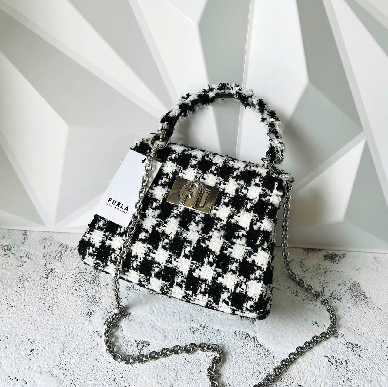 Furla 1927 Top Mini Vải Tweed