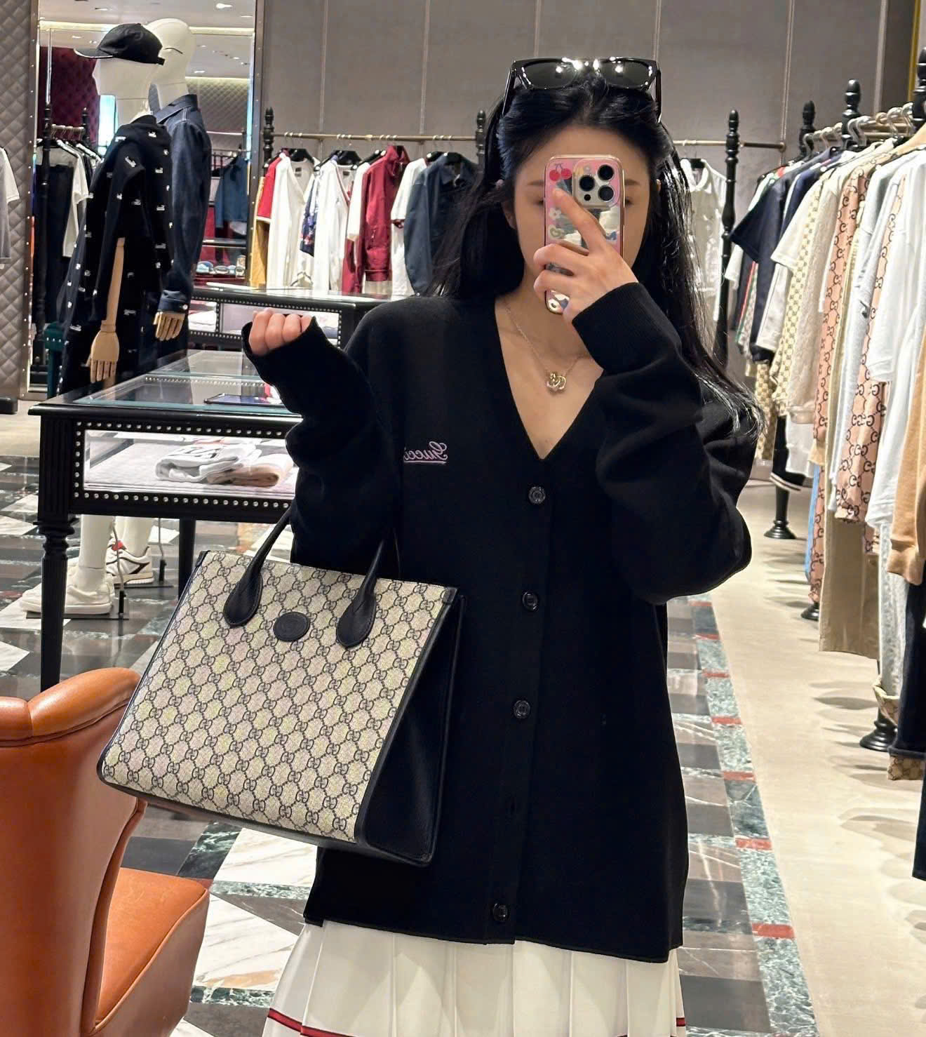 Túi Tote Gucci Interlocking G Dark Navy