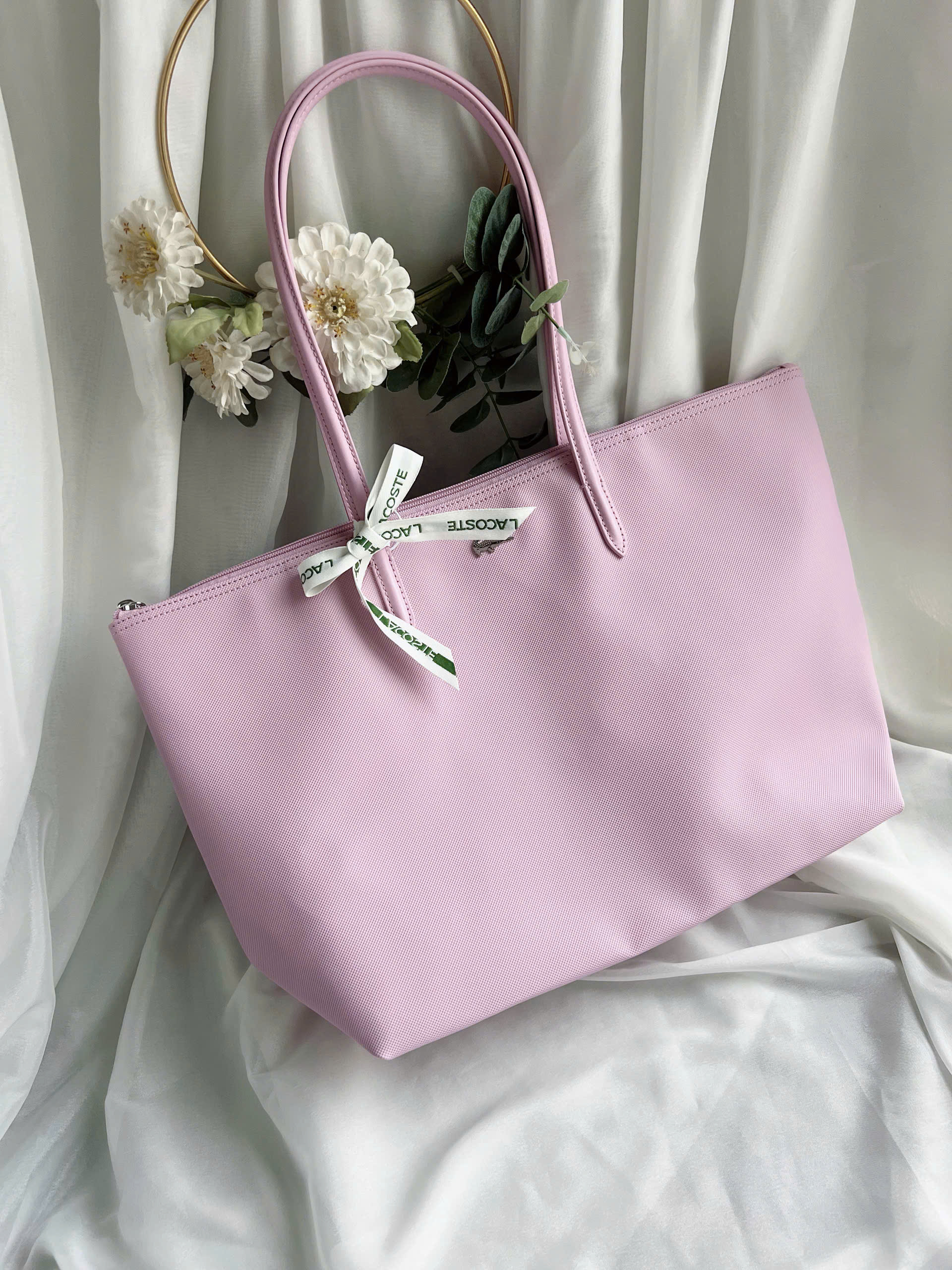 Túi Xách Lacoste Hồng Albizia Size L