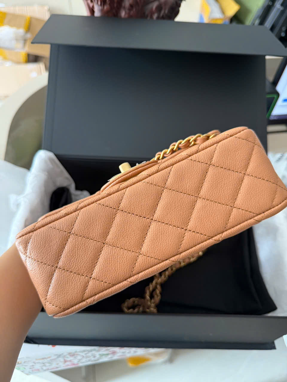 Túi Xách Chanel Mini 8 Top Handle Beige