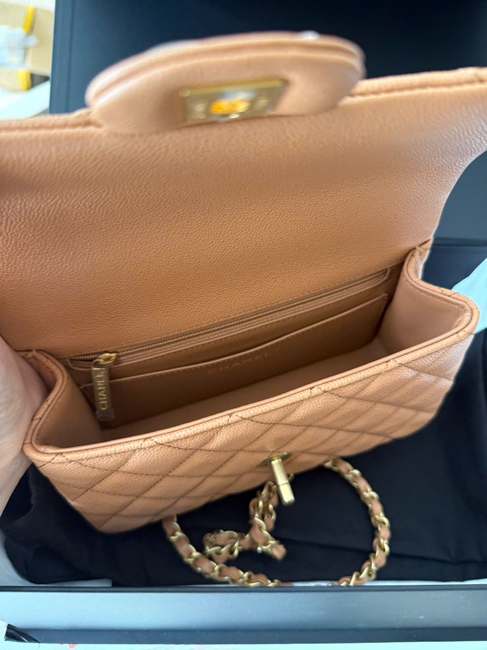 Túi Xách Chanel Mini 8 Top Handle Beige