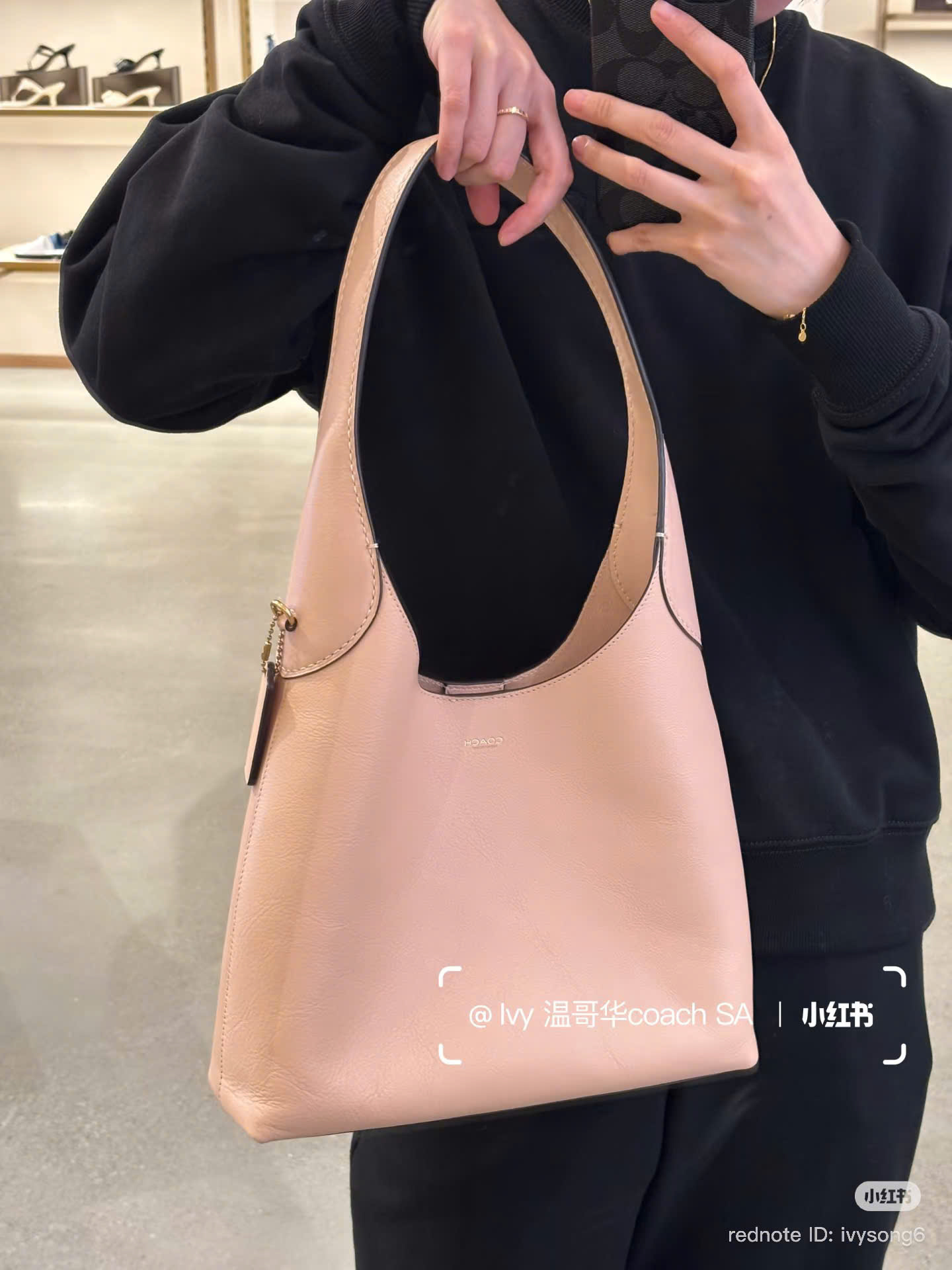 Túi Coach Brooklyn Cream Hồng