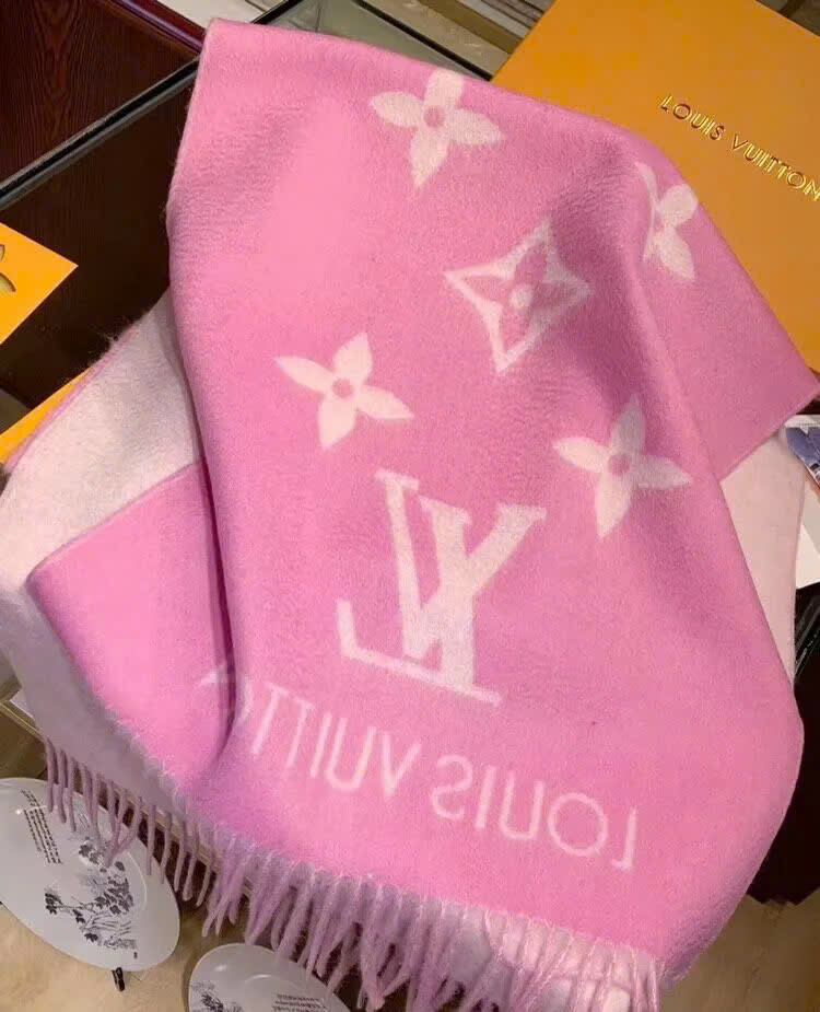 Khăn Louis Vuitton Hồng Cashmere