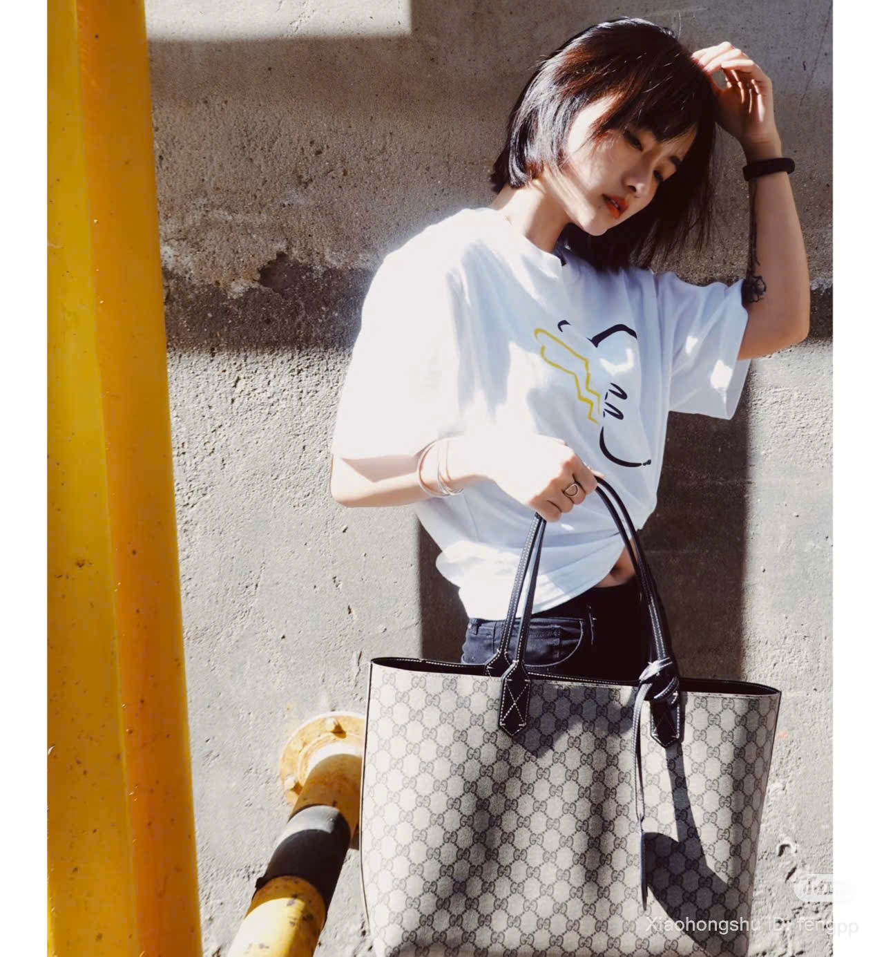 Túi xách Gucci Tote Neverfull Mono Mix