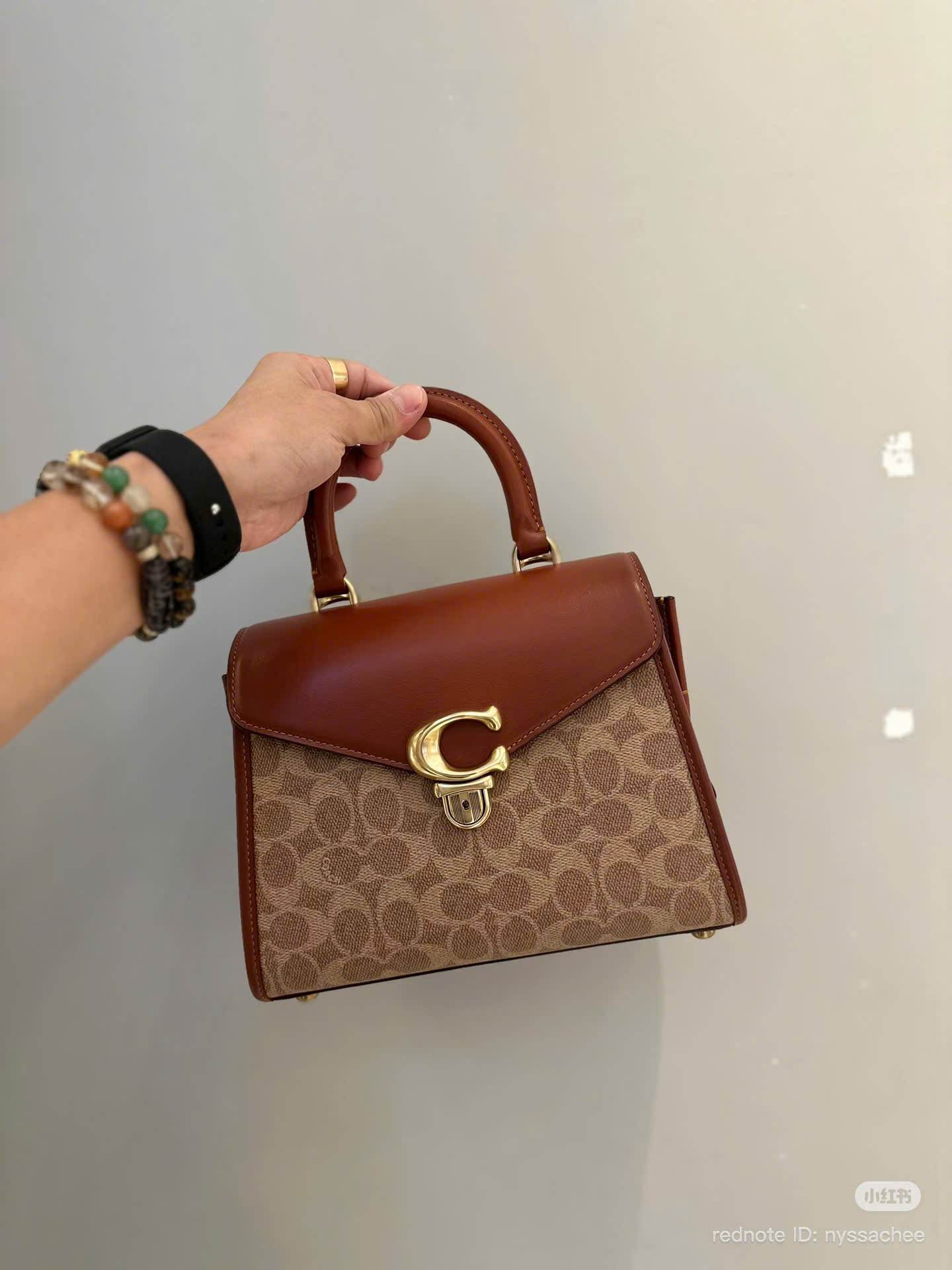 Túi Xách Coach Sammy Top Handle Mono Canvas Mix