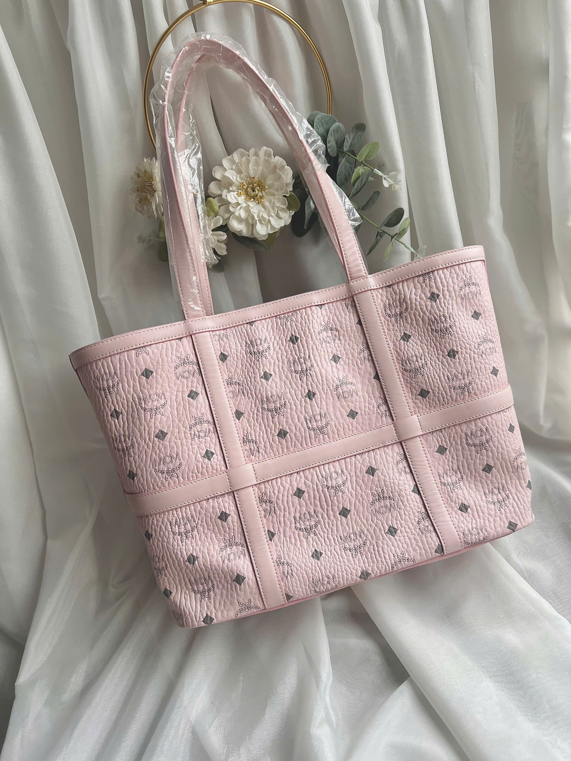 Túi Tote Mcm Neverfull Delmy Hồng