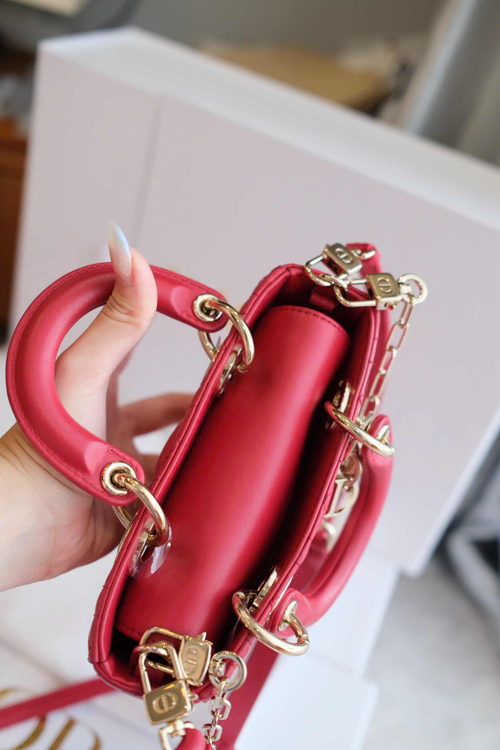 Túi Xách Lady Dior Djoy Micro Đỏ
