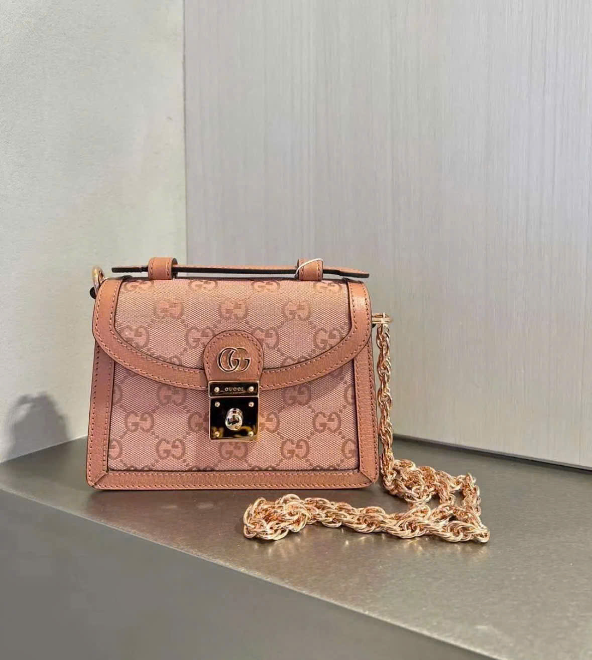 Gucci Padlock Mini GG Supreme Pink
