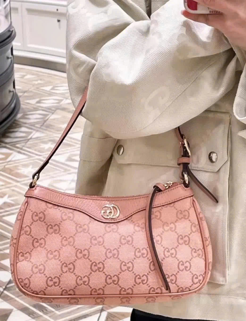 Kẹp Nách Gucci Small Hồng