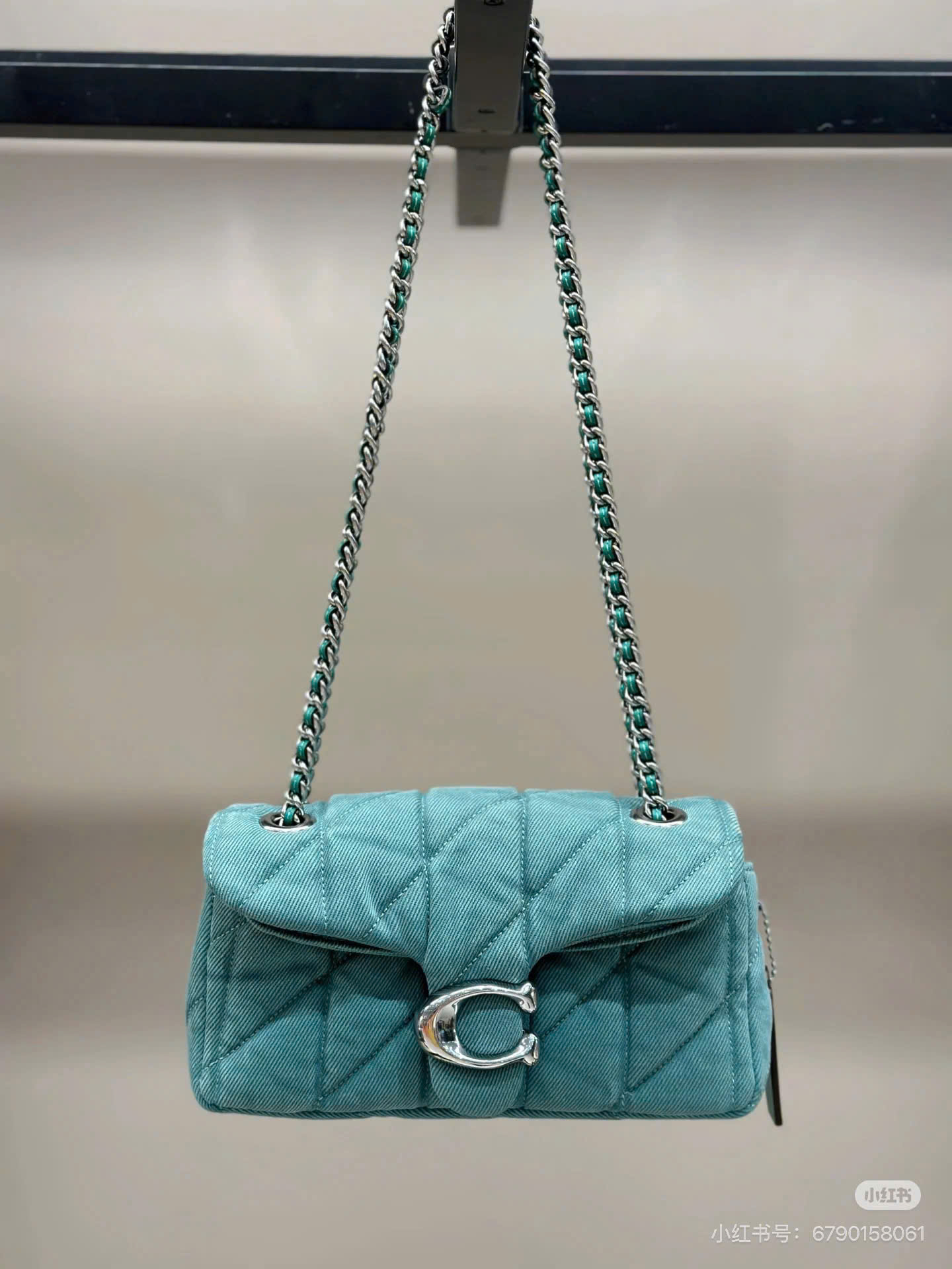 Túi Xách Coach Tabby Mini Denim Xanh Mint