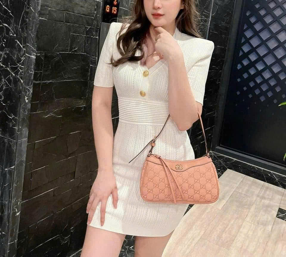 Kẹp Nách Gucci Small Hồng