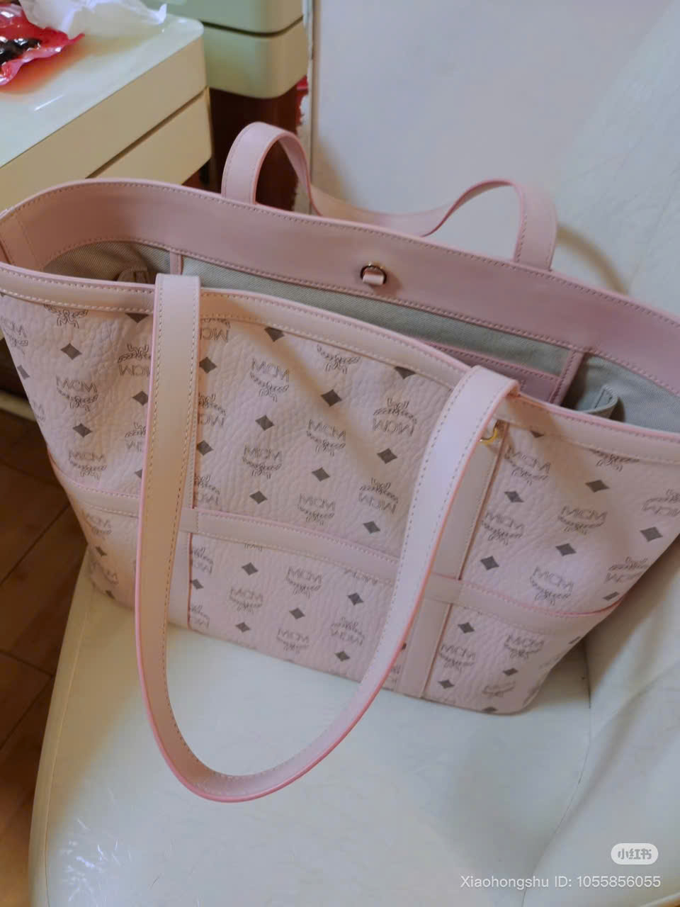 Túi Tote Mcm Neverfull Delmy Hồng