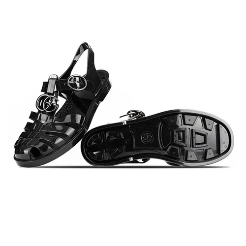 Sandal Gucci rọ nhựa đen